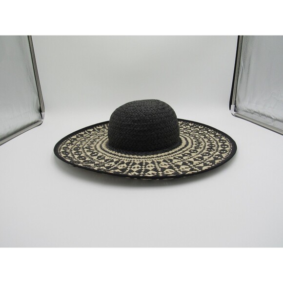 Shiraleah Chicago Contessa Sun Hat Womens Black Geometric Print Beach Vacation - Picture 12 of 13